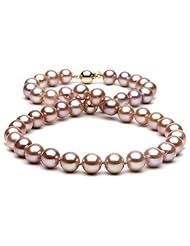 Lavender Freshwater Pearl Necklace: 18" 8-9mm AAA