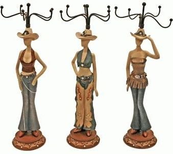 Single, Western Gals Jewelry Accessory Holder Hanger Stand For Hanging Necklaces, Bracelets, Hair Bands Or Even Rings 12.5