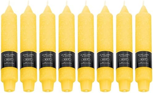 Root Unscented Timberline Collenettes Dinner Candles, 5-Inch, Sunflower, Box of 8