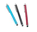3 pcs Aqua Blue/Black/Red Capacitive Stylus/styli Touch Screen Cellphone Tablet Pen for iPhone 4 4s 3 3Gs iPod Touch iPad 2 Motorola Xoom, Samsung Galaxy, BlackBerry Playbook AMM0101US, Barnes and Noble Nook Color, Droid Bionic