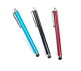3 pcs Aqua Blue/Black/Red Capacitive Stylus/styli Touch Screen Cellphone Tablet Pen for iPhone 4 4s 3 3Gs iPod Touch iPad...