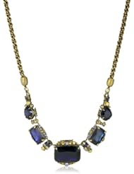 Sorrelli "Blue Jean Dream" Dark Indigo Swarovski crystals with Champagne Edging on a Thick Chain Necklace