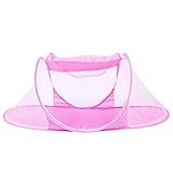 【ノーブランド 品】赤ちゃん　携帯型　折り畳み式　蚊帳　旅行　ベビーベッド　ワンタッチ　テント　全2色 - ピンク, XXXL