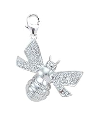14K White Gold Diamond Bumblebee Charm