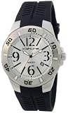 Kahuna Stainless Steel Mens Silver Analogue Dial & Black Rubber Strap Watch