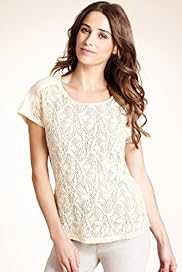 Indigo Collection Pure Cotton Lace Front Top