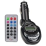 GSI Super Quality In-Car Wireless Hands-Free FM Modulator-Transmitter for MP3/MP4/iPod/CD/DVD Players - SD/Memory Card/Flash Slot/USB Port - LCD Display - Cigarette Lighter Plug - Includes Remote Control