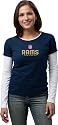 St. Louis Rams Women's Navy Call Sign Too Long Sleeve Layered Tissue Tee