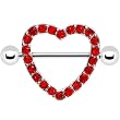 Ruby Red Gem Hollow Heart Nipple Shield