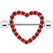 Ruby Red Gem Hollow Heart Nipple Shield