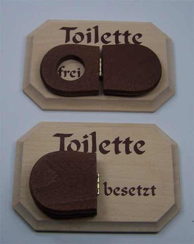 Türschild Klo, Toilettenschild WC (frei/besetzt), Türdekoration