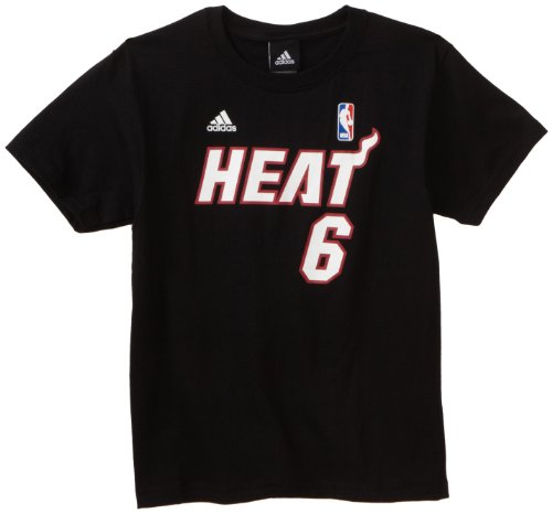 (アディダス)Adidas NBA ヒート #6・ジェイムス Youth GAME TIME Tシャツ (ブラック) - Youth-M