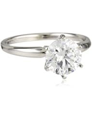 14k Gold Round-Cut Solitaire Ring Made with Swarovski Zirconia (2 cttw)