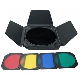 Studiohut Large 4-leaf barn door kit (includes 4 color gels and honey comb filters)
