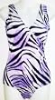 Purple Zebra Shirred Front Missy Swimsuit by In Gear. Sizes 8-16