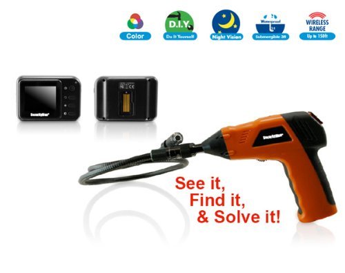 SecurityMan ToolCam inspection camera handgrip with LED light and detachable wireless LCD monitor