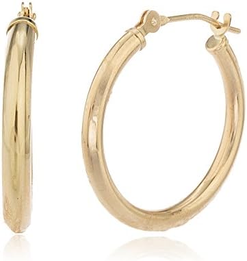 10k Yellow Gold 2mm .70 Inches (18mm) Basic Pin Catch Hoop Earrings