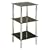 Black Glass Chrome and Steel 3 Tier Shelf Coffee End Table Unit