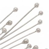 Fancy Bali Sterling Silver Ball Head pins 24 Ga. - 2 Inch (10)