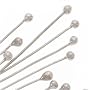 Fancy Bali Sterling Silver Ball Head pins 24 Ga. - 2 Inch (10)
