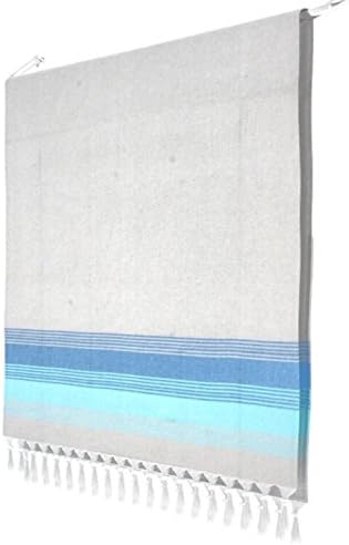 Mister Alfresco Large Cotton and Bamboo Beach Towel, Lagoon Blue