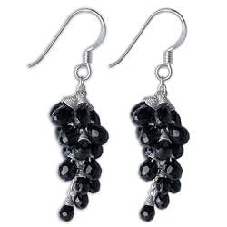 Handmade Sterling Silver Black Onyx Earrings 2 Inches