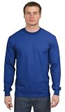 Hanes 100% Cotton Long Sleeve Beefy-T T-Shirt, Deep Royal, 3XL