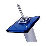 〔2090sq-blue〕　シングルレバー　混合水栓　洗面ボウル・洗面台用蛇口 ブルー（青）