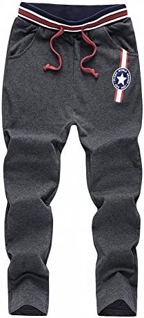 SSNF Big Boy's Solid Full Length Cotton Sports Pants Dark Gray Size 7T