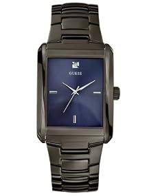 Guess #U11515G1 Men's Black Stainless Sun Steel Blue Dial Watch