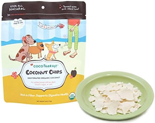 CocoTherapy Organic Coconut Chips for Pets 6oz 3 pack