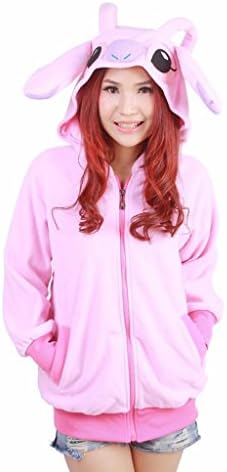 SZTALE Cosplay Hoodie Costumes Plush Animal Hooded Jacket Pink Stitch M