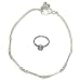Feet Jewelry Anklet Toe Ring Bracelet Pair 16 gms. 10 inches (sanklt028)