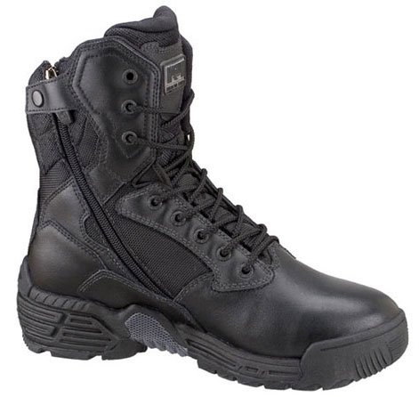 Magnum 5870 Men's Stealth Force 8.0 Side-Zip Waterproof Lace-Up Black Leather Boots 11 W US
