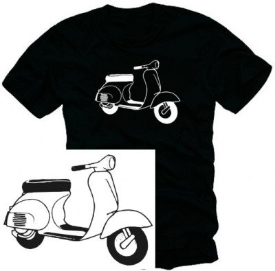 Coole Fun T-Shirts VESPA roller t-shirt MOTORROLLER club tshirts, schwarz/weiss, Gr&ouml;sse: M Preisvergleich