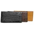 Boston Traveler Croc Print Leather Checkbook Wallet