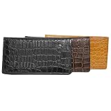 Boston Traveler Croc Print Leather Checkbook Wallet