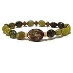 Magnetite Bracelet 08 Stretch Mica Black Green Beaded Mango Wood Crystal Healing
