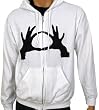 3OH!3 - Hands - White Zip Up Hoodie