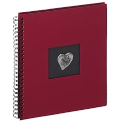 Walther SA-114-R Spiralalbum Oasis,Leineneinband, Metallapplikation ohne Pergamin, 50 schwarze Seiten, 27 x 33 cm rot