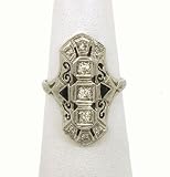 Vintage Art Deco 18K Gold Diamonds & Sapphires Ring