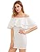 MakeMeChic Women's Off Shoulder Ruffle Mini Dress Boho Bodycon Dress