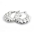 Sterling Silver Plain Hoop Earrings - Size: 28mm