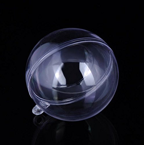 HighFS Clear Plastic Acrylic Fillable Ball Ornament, Creative candy box - Pkg of 5 Round 12CM