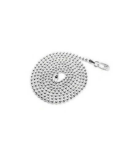Round Bead Ball Sterling Silver 1.5mm Chain Necklace 16