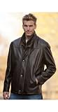 Men's Hunter Leather Coat with Sheepskin Collar