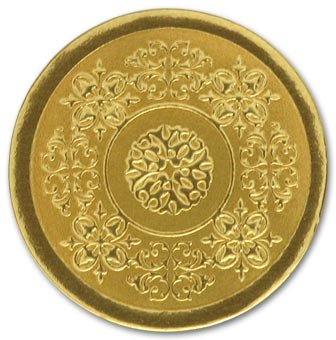 Round Gold Medallion Holiday Seal
