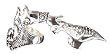 Skull Bone Pewter Goth Finger Armor Ring Spike
