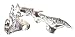 Skull Bone Silver Tone Pewter Goth Finger Armor Ring Spike