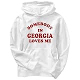 SOMEBODY Georgia Usa States Mens Hoodie (White, Sizes X-Small - XXX-Large)